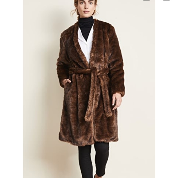 Frame - faux fur robe coat. Teddy Robe Coat - Picture 1 of 11